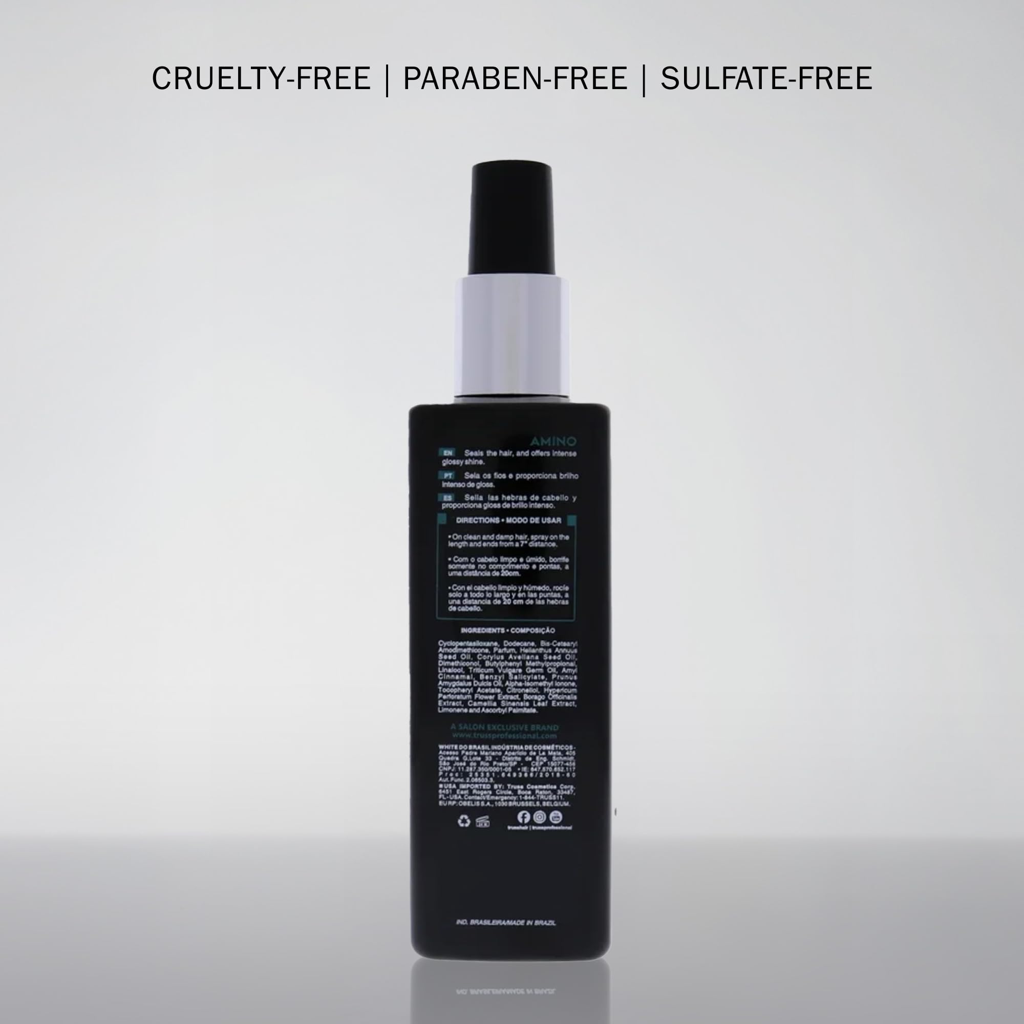 TRUSS Amino Heat Protectant – ingrédients essentiels, hydratation nourrissante.