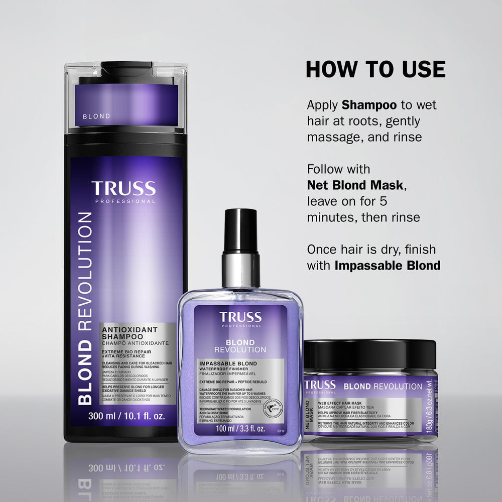 TRUSS Blond Revolution: protection-chaleur jusqu a 230C pour styles durables.