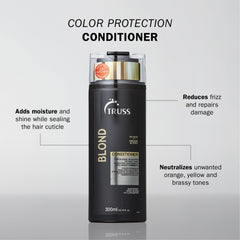 TRUSS Blond Conditionneur violet, texture crème riche pour hydrater les cheveux blonds.