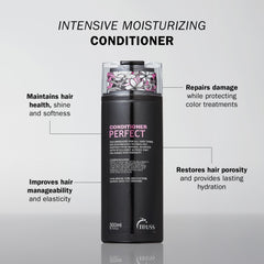 TRUSS: texture soyeuse révélée sur les cheveux après application.