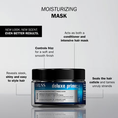 Texture crèmeuse du masque TRUSS Deluxe Prime + Masque sur cheveux.