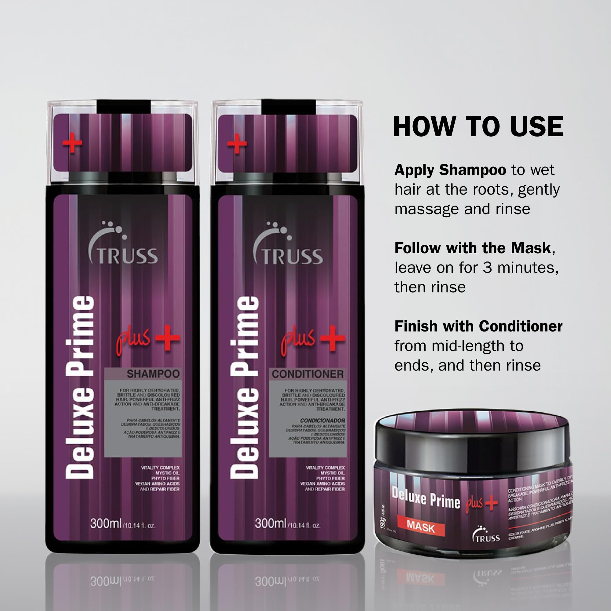 TRUSS Deluxe Prime Plus+ Shampoo – application et massage pour mieux pénétration
