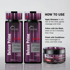 TRUSS Deluxe Prime Plus+ Shampoo – application et massage pour mieux pénétration