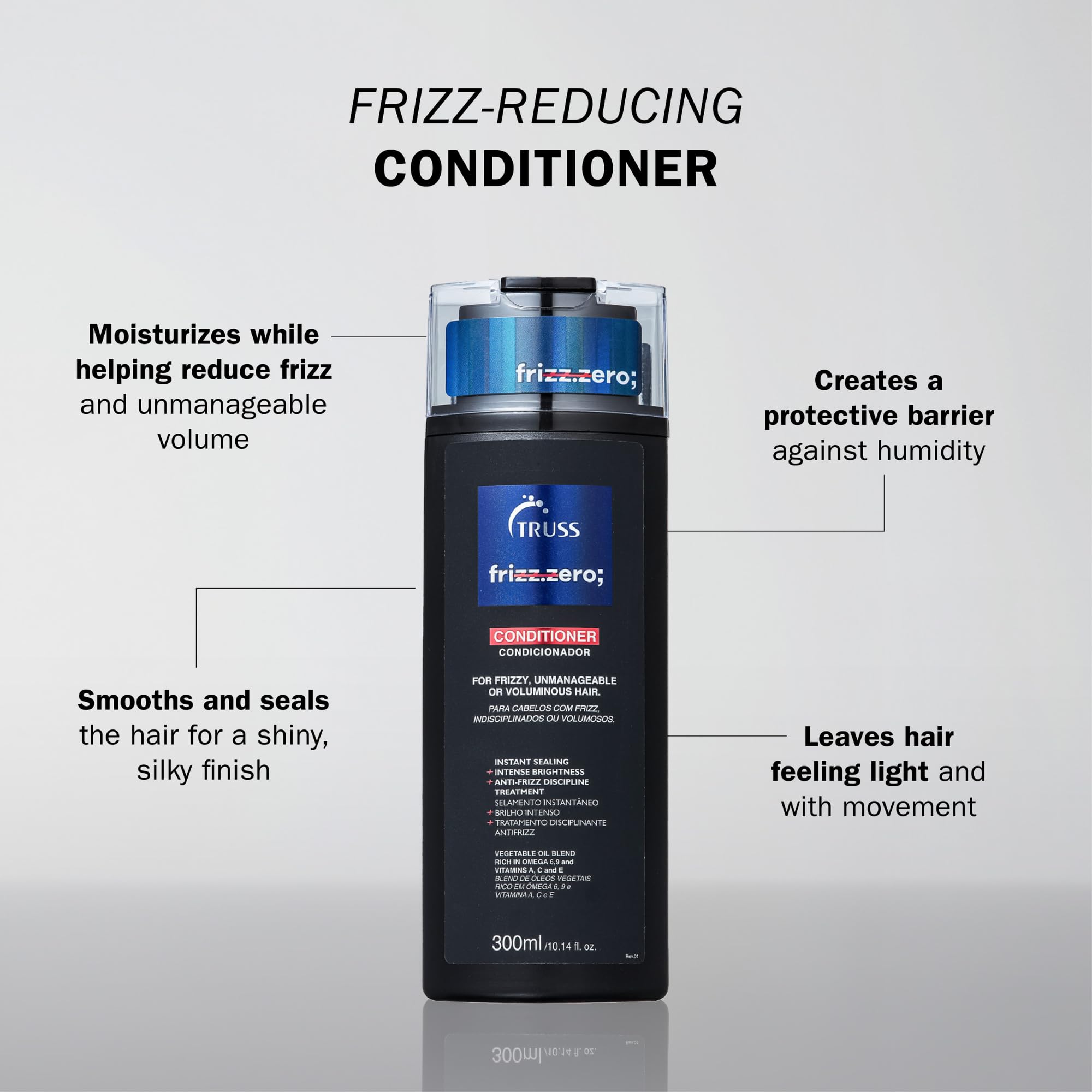 TRUSS Frizz Zero: brillance et cheveux lisses après chaque application.
