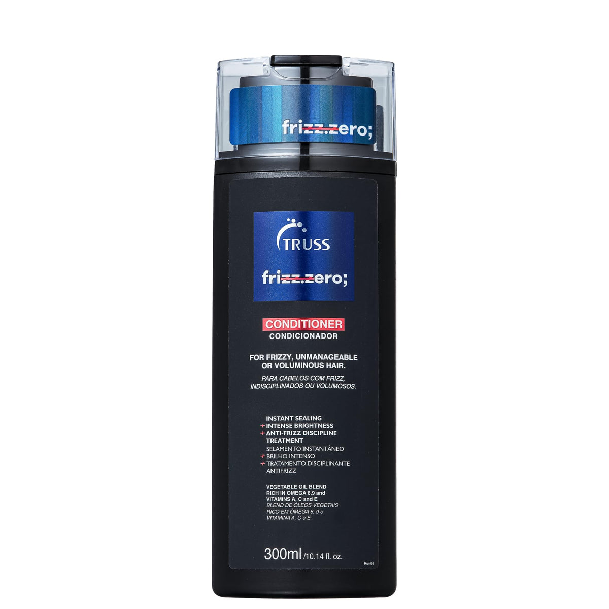 TRUSS Frizz Zero: flacon du soin anti-frizz prêt à l’emploi.