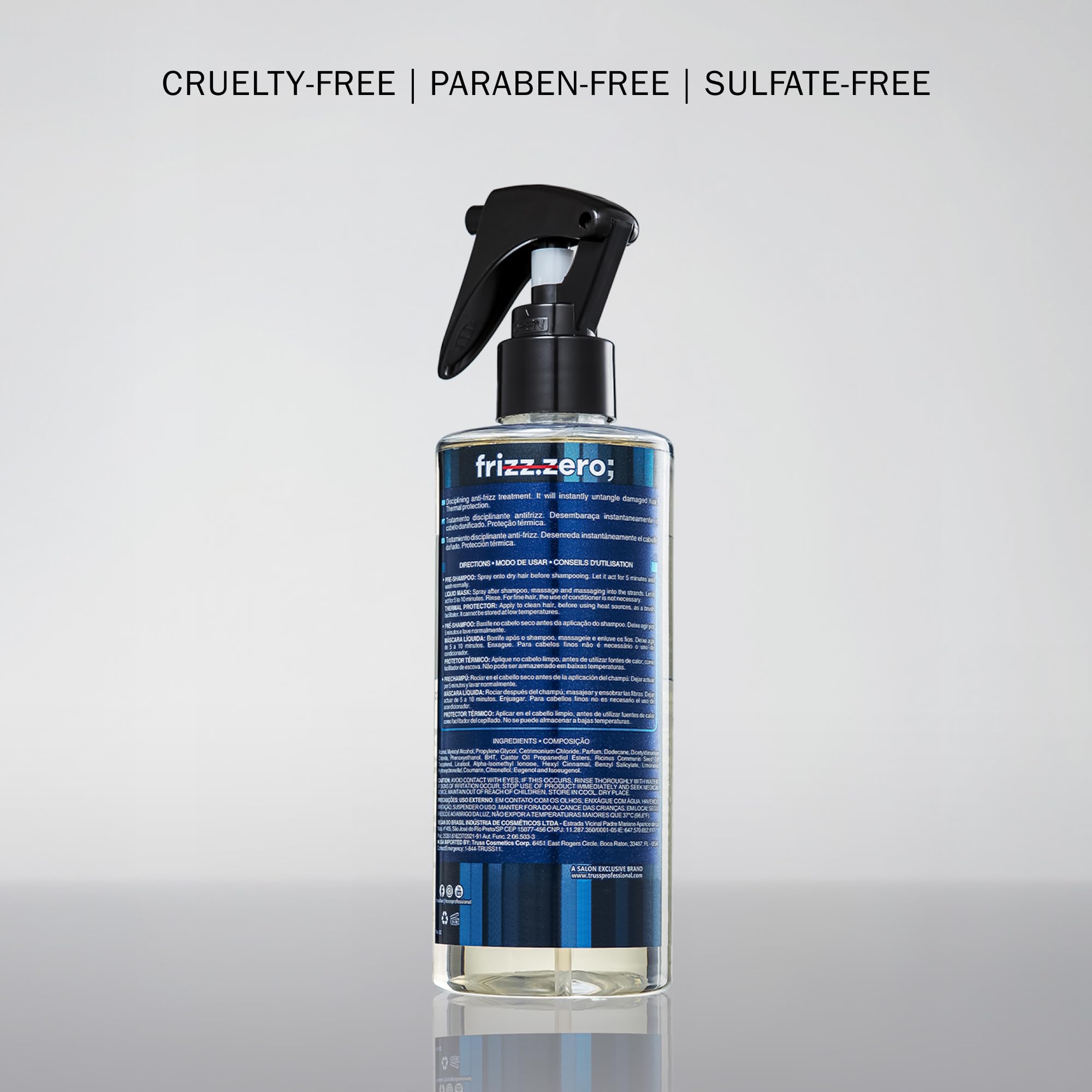 Cheveux lisses et soyeux après TRUSS Frizz Zero.