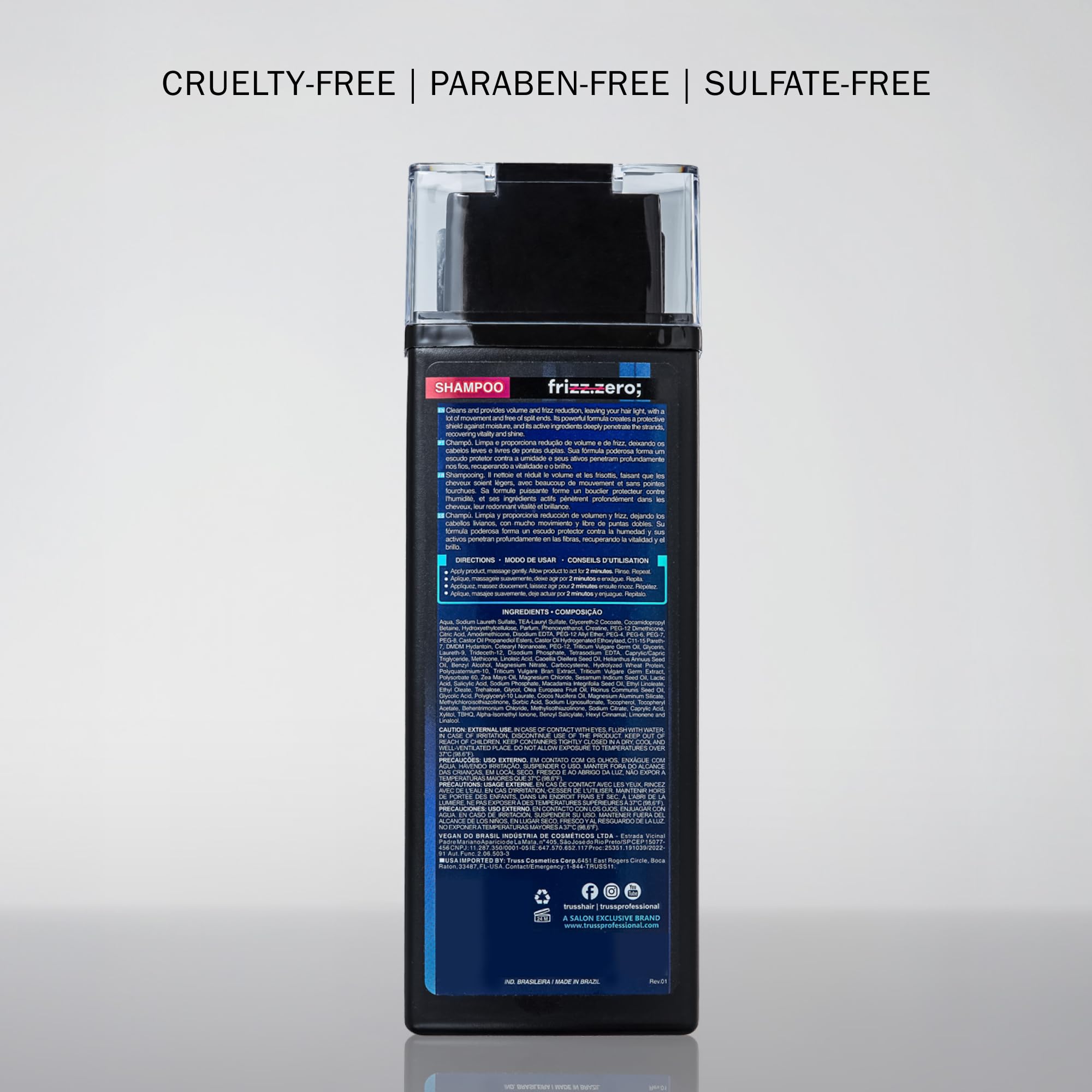 TRUSS Frizz Zero Shampoo - Mélange d’huile végétale riche en nutriments.