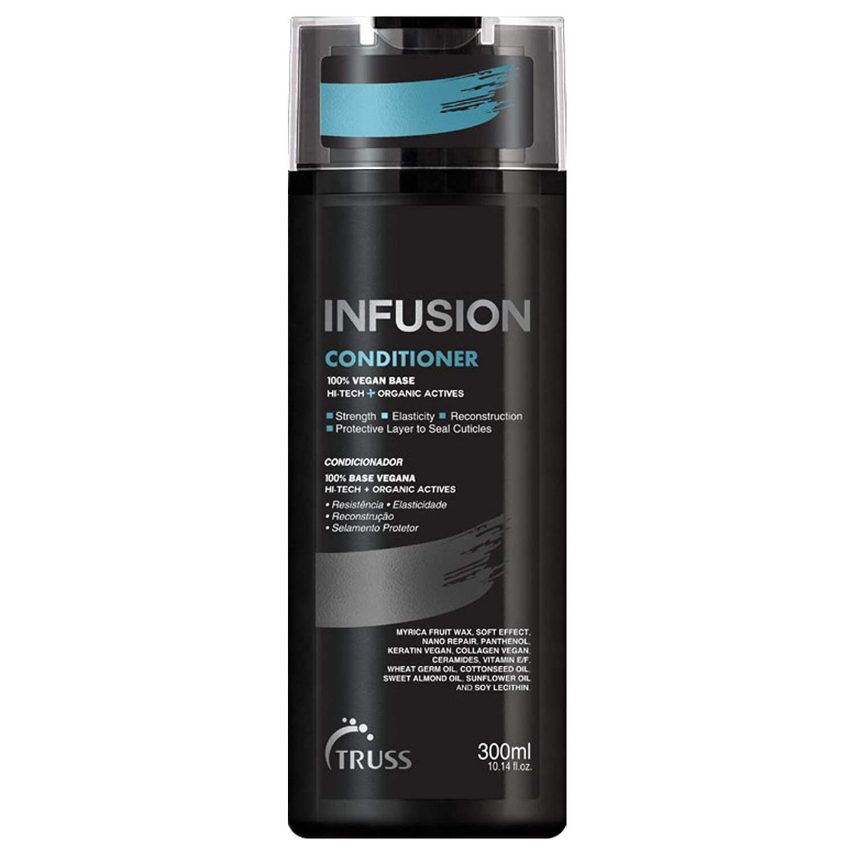 TRUSS Infusion: bouteille hydratante pour cheveux plus souples et faciles à démêler.