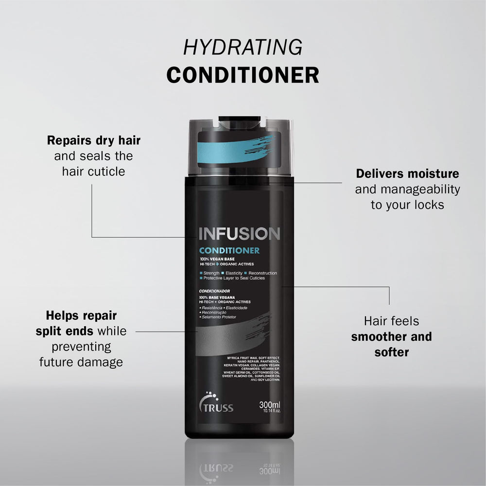 TRUSS Infusion: texture crème démêlante qui apaise les cheveux fragiles.