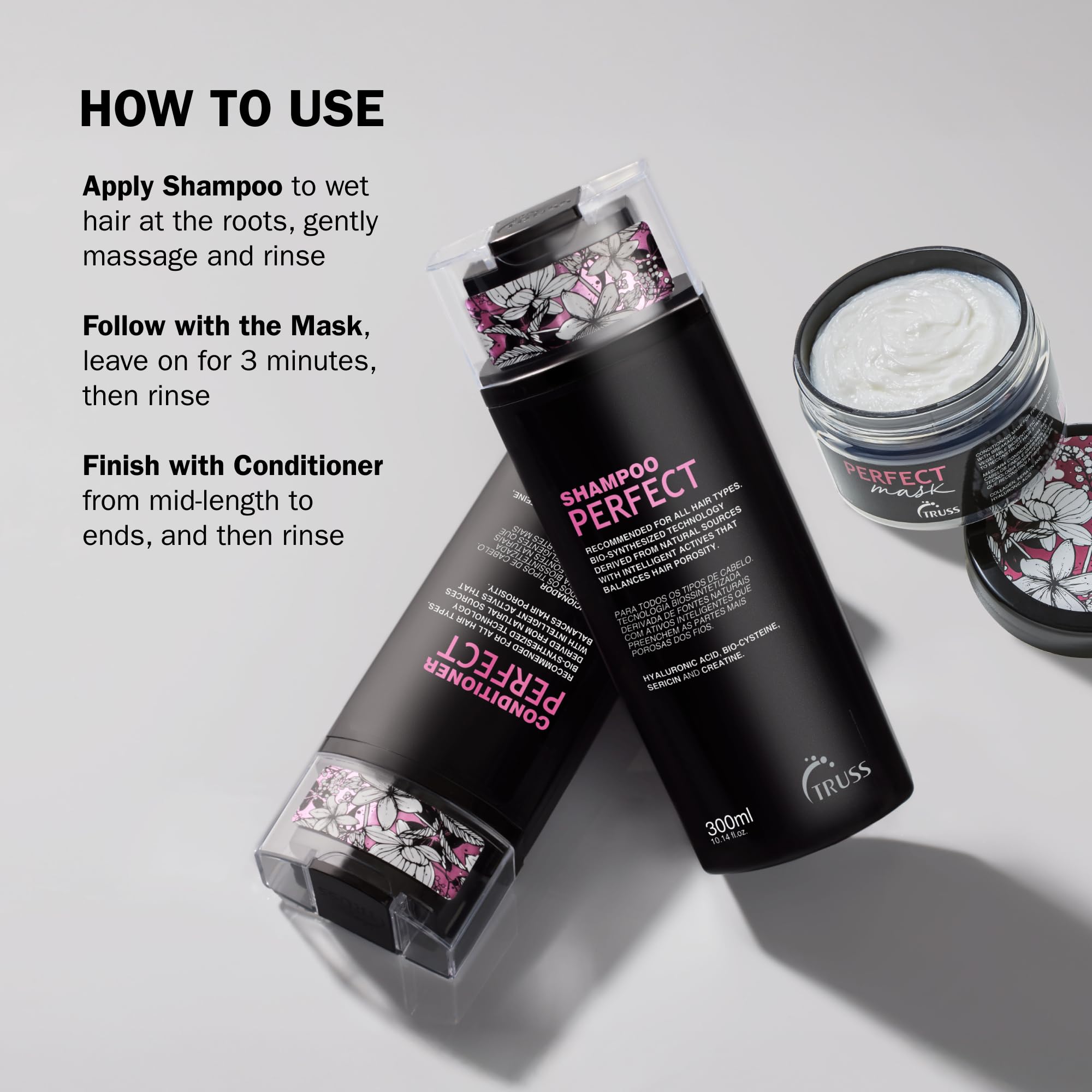 TRUSS Shampoing hydratant acide hyaluronique – élasticité et douceur