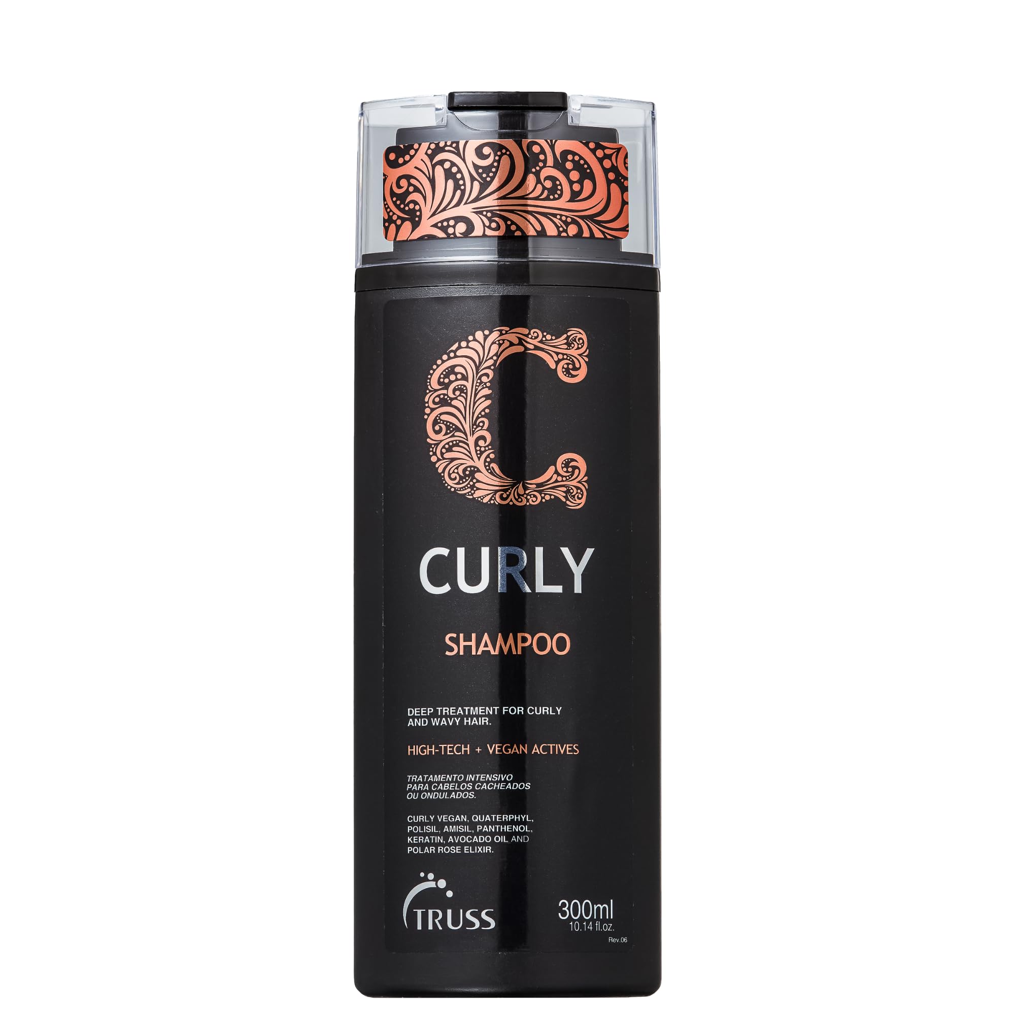 TRUSS Shampoing Cheveux Boucles – bouteille visible, définition des boucles et douceur.