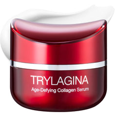 Trylagina Sérum 12X – bouteille claire montrant hydratation et anti‑âge.