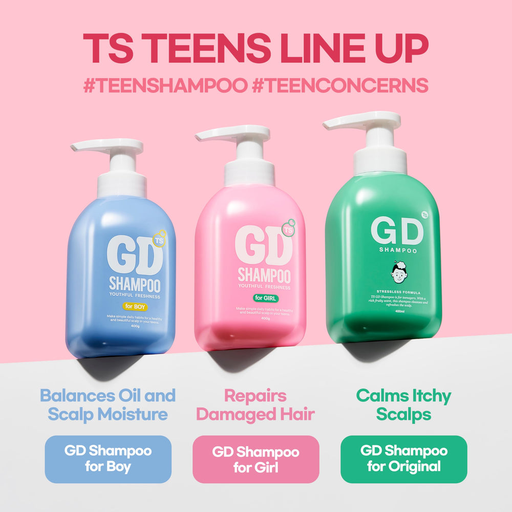 TS GD Shampoo usage quotidien – cheveux propres et frais.