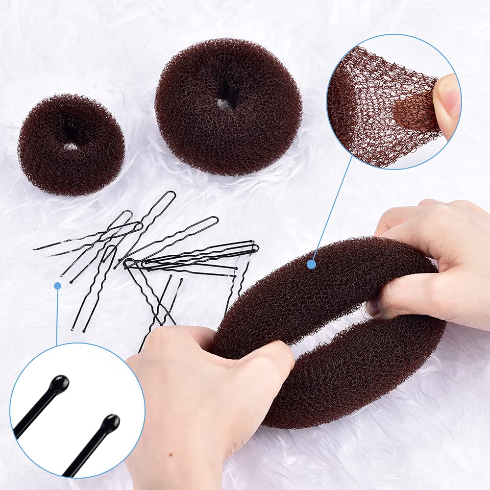 TsMADDTs grand anneau-chignon convient aux cheveux épais pour un chignon sûr.