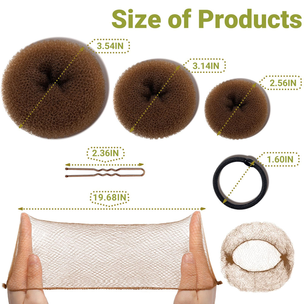 TsMADDTs chignon donut grand ensemble – maintien fiable pour cheveux épais en soirée