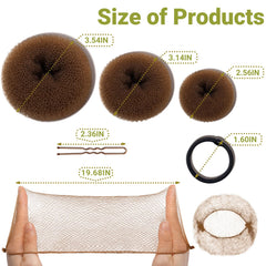 TsMADDTs chignon donut grand ensemble – maintien fiable pour cheveux épais en soirée