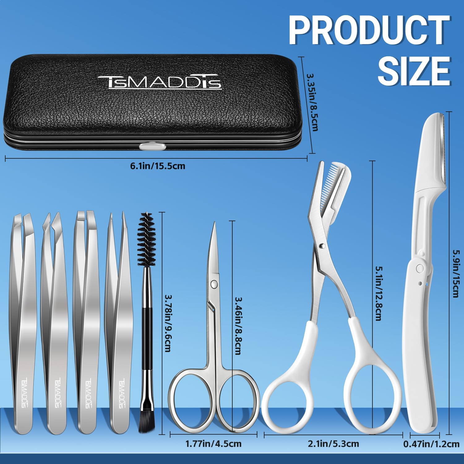 TsMADDTs ciseaux à sourcils précis pour tailler rapidement les poils.
