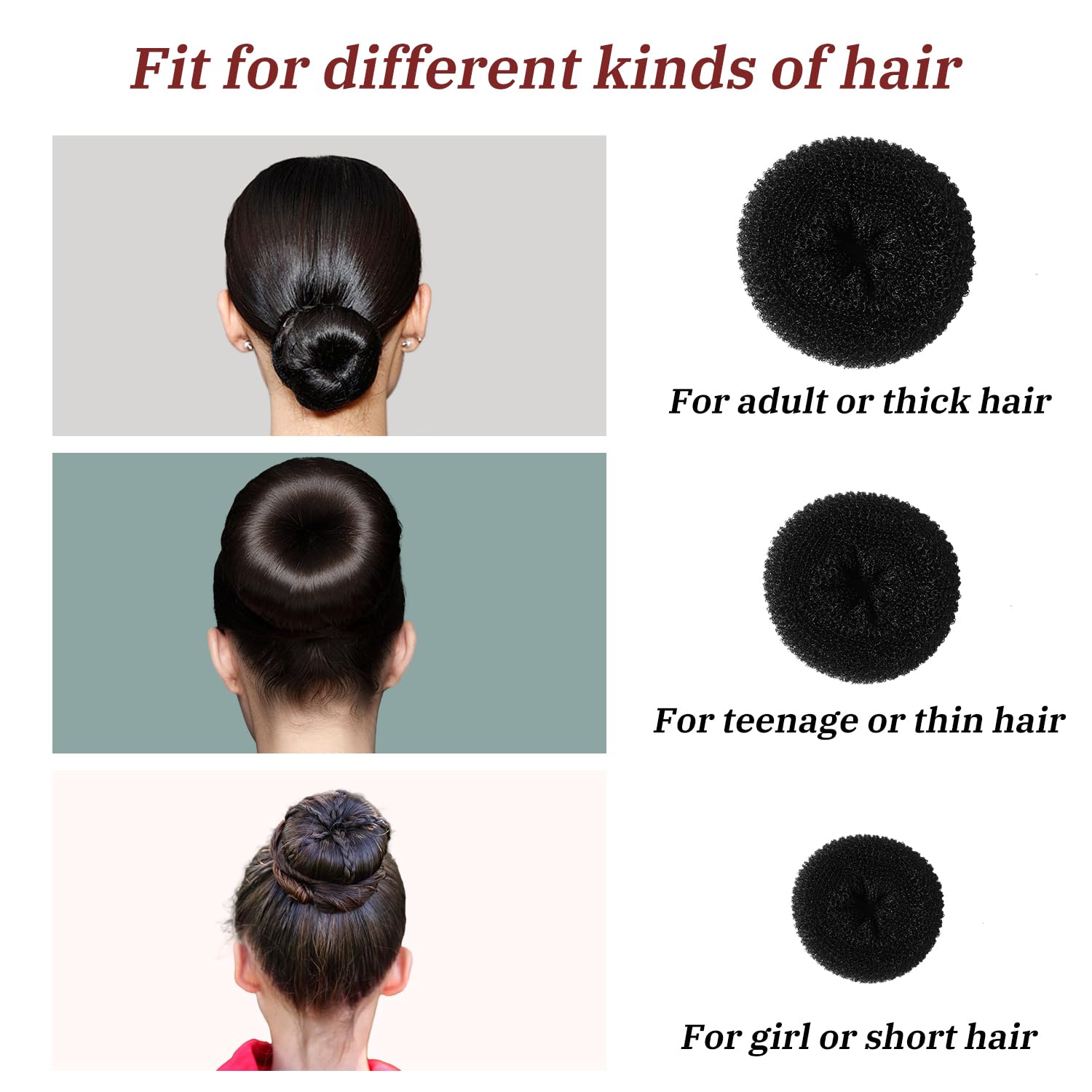 TsMADDTs coiffure-bun-donut-noir offre un rendu volumineux et durable.