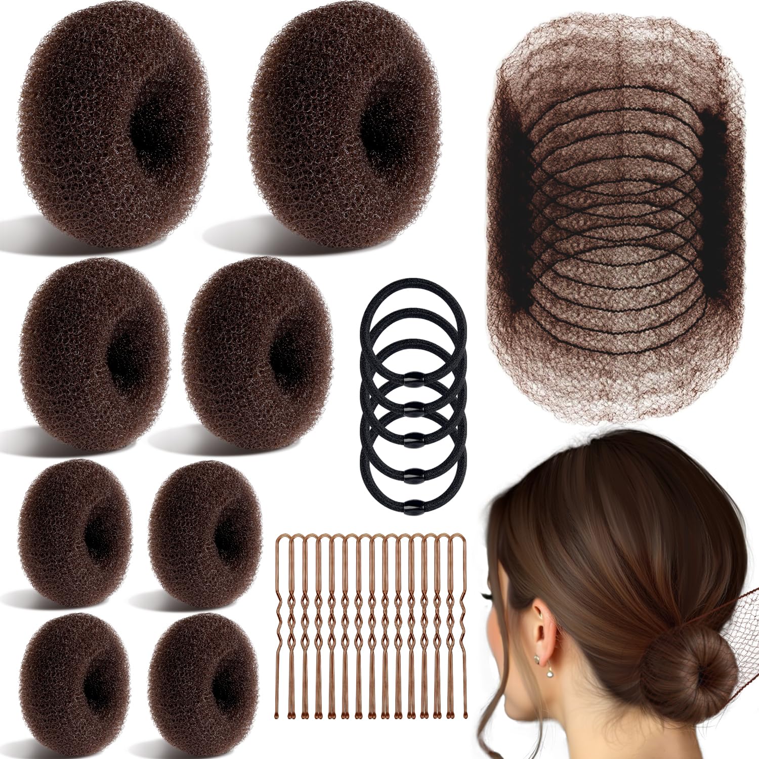 TsMADDTs donut-chignon grand pour cheveux épais, base solide et volume.