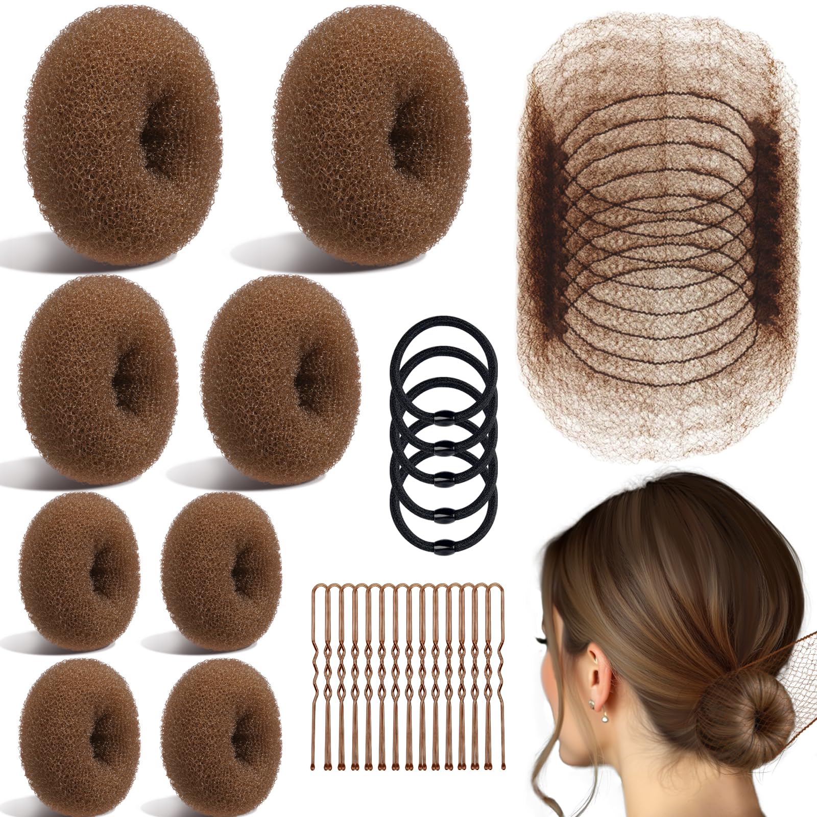TsMADDTs ensemble chignons donut – fixation rapide pour coiffure élégante sur scène