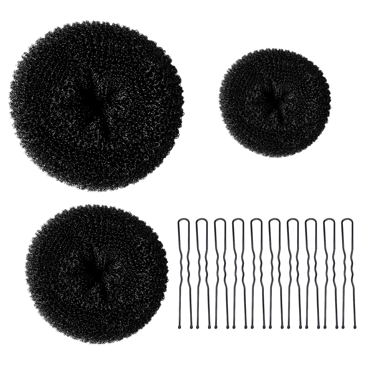 TsMADDTs kit-chignon-donut-noir-3pieces pour coiffage rapide et élégant.