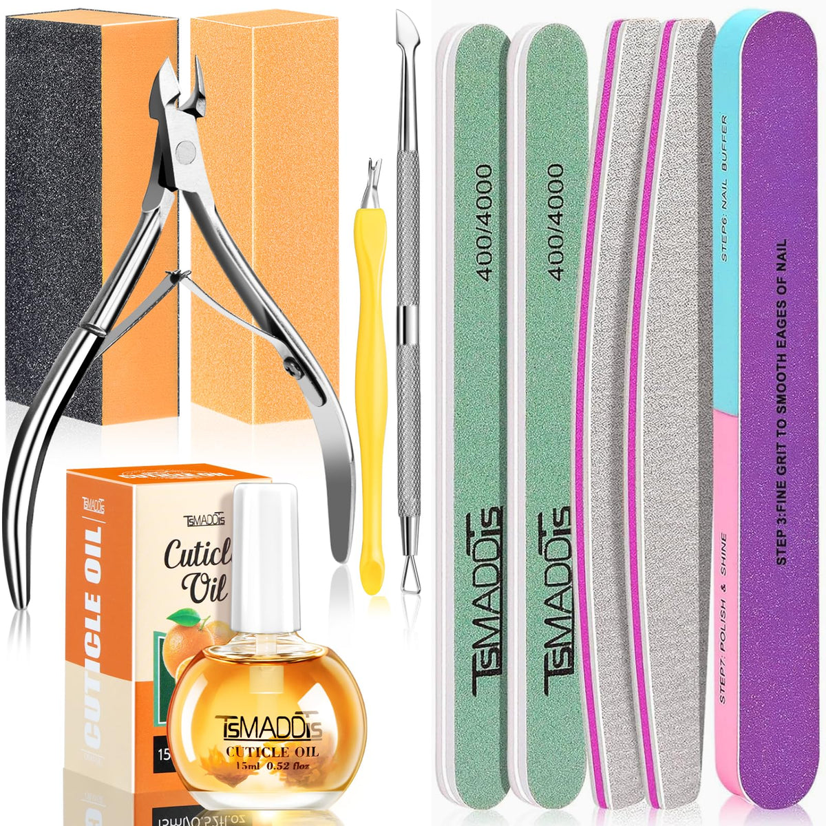 TsMADDTs kit-manucure-limes-ongles: lime à ongles pour des finitions nettes à domicile.