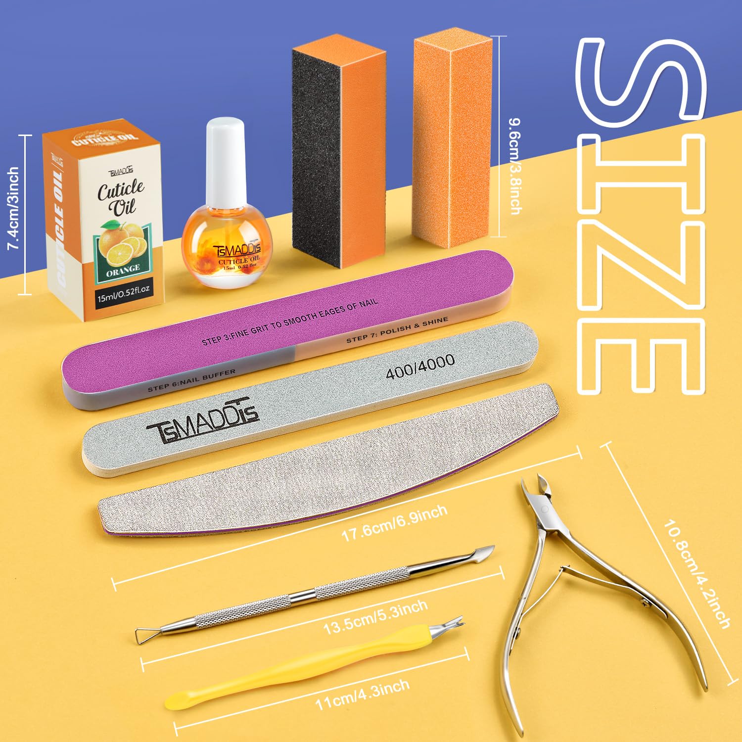 TsMADDTs kit-manucure-tampons-polissage: tampons de polissage pour un fini brillant.