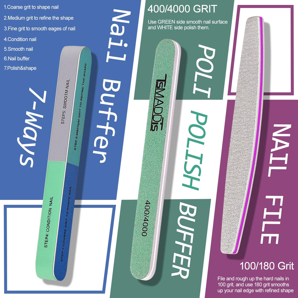 TsMADDTs tampon polissage ongles pour finir la surface avec brillance.