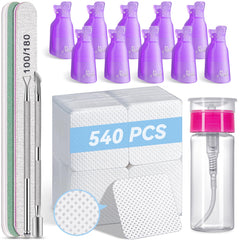 TsMADDTs kit retrait gel: lingettes sans peluches pour une finition lisse.