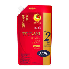 TSUBAKI Shampoing Hydratant Premium Refill 660ml sur cheveux secs
