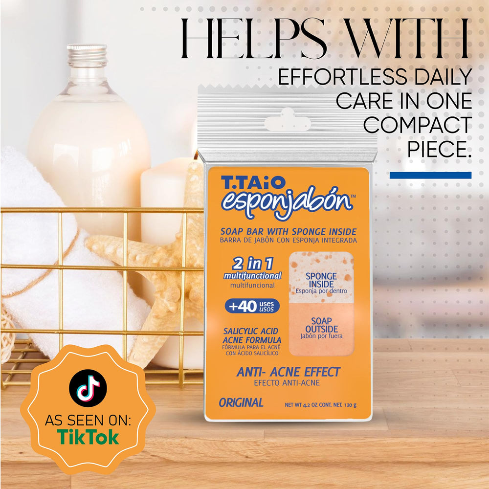 T.TAIO Esponjabon douceur visage, hydratation et clarté.