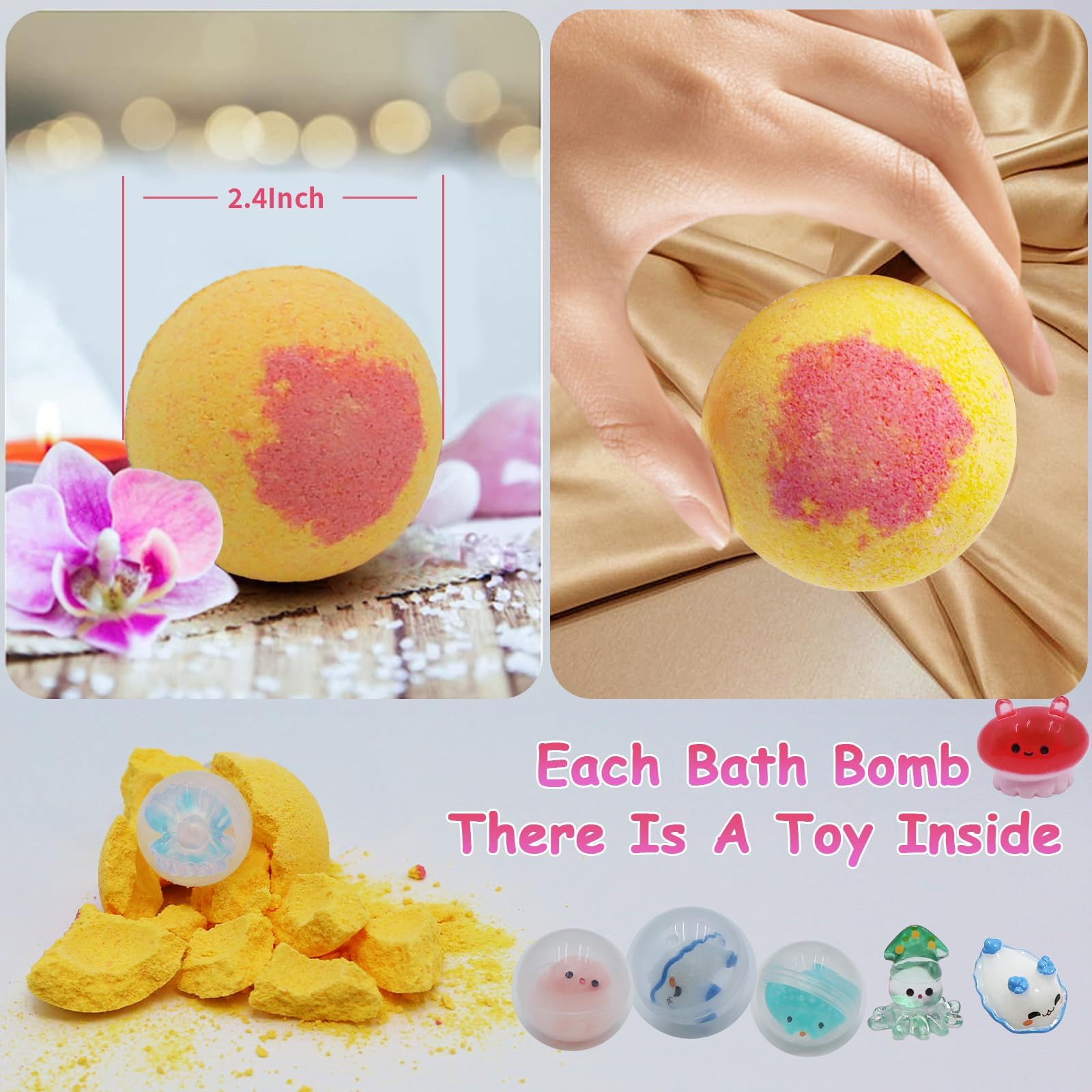 TTRWIN bombes de bain, bulles colorées pendant le bain.