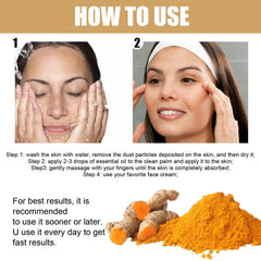TTYRBF sérum curcuma – Application matin : texture légère pénètre rapidement.