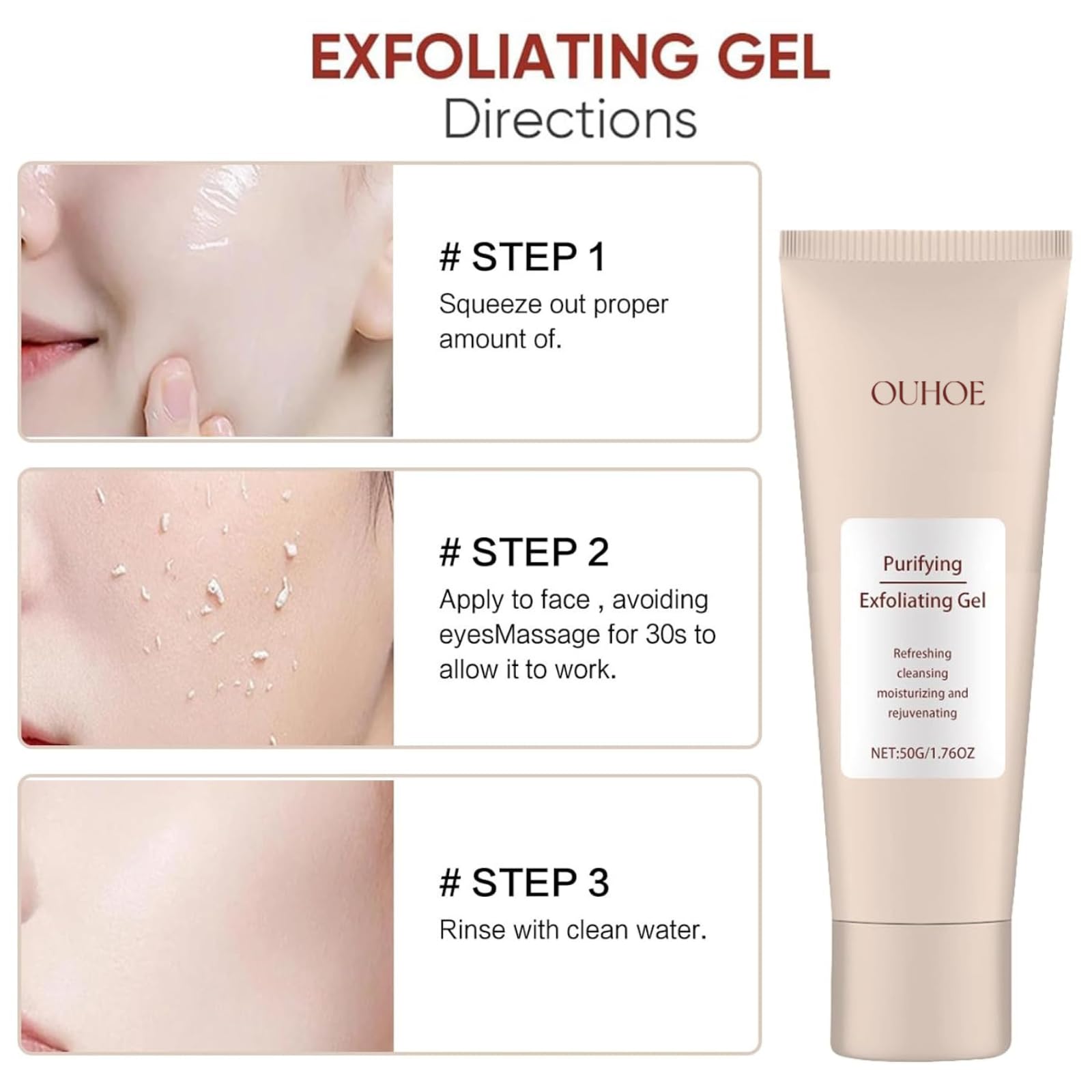 TTYRBF Gel exfoliant purifiant pour le corps et revitalise la peau.