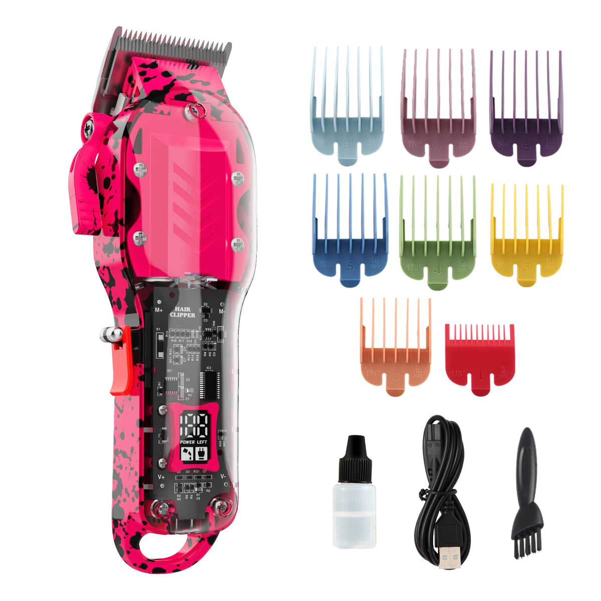 Tuanchuanrp Tondeuse Pro pour cheveux homme rose: coupe précise sans fil.