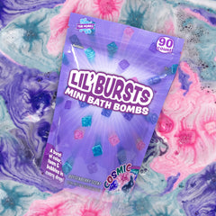 Tub Works Lil' Bursts cosmiques bleu: couleur vive et mousse légère pour le bain des enfants.