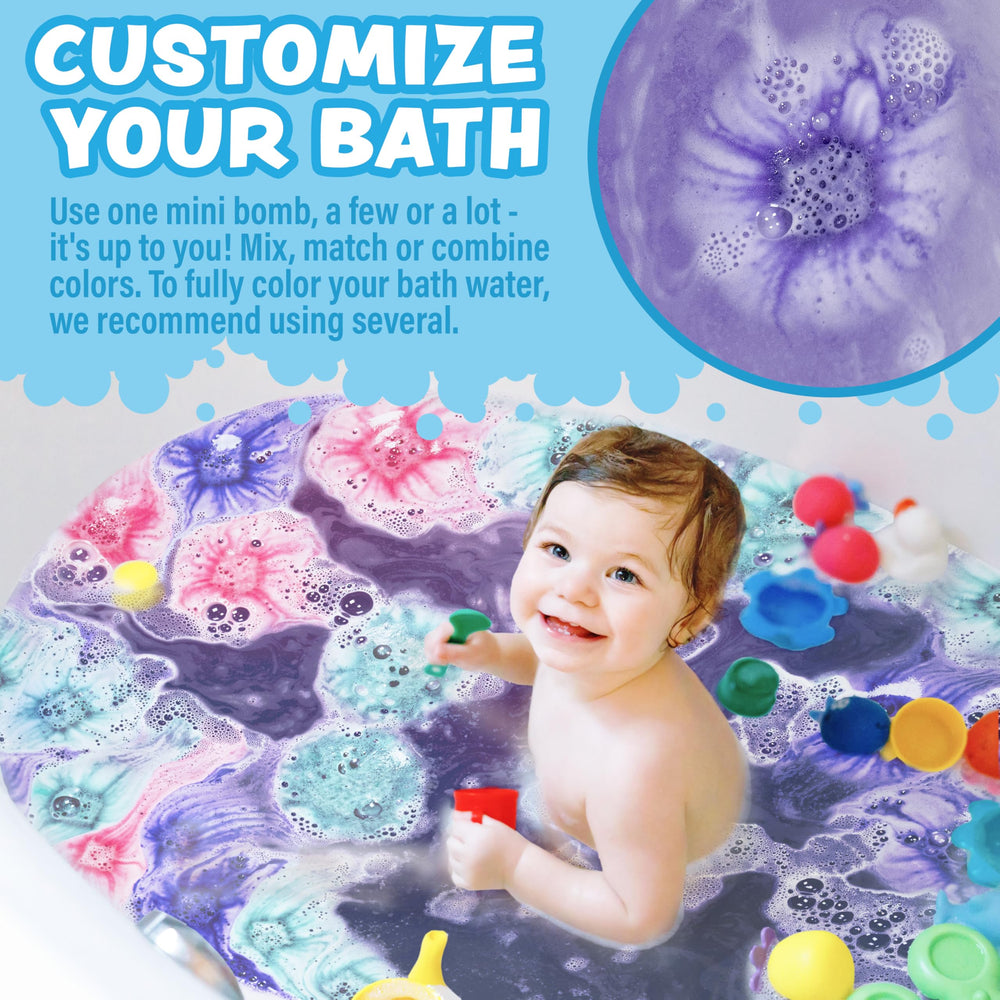 Tub Works Lil' Bursts cosmiques bulles: mousse colorée qui colore l'eau et amuse les enfants.