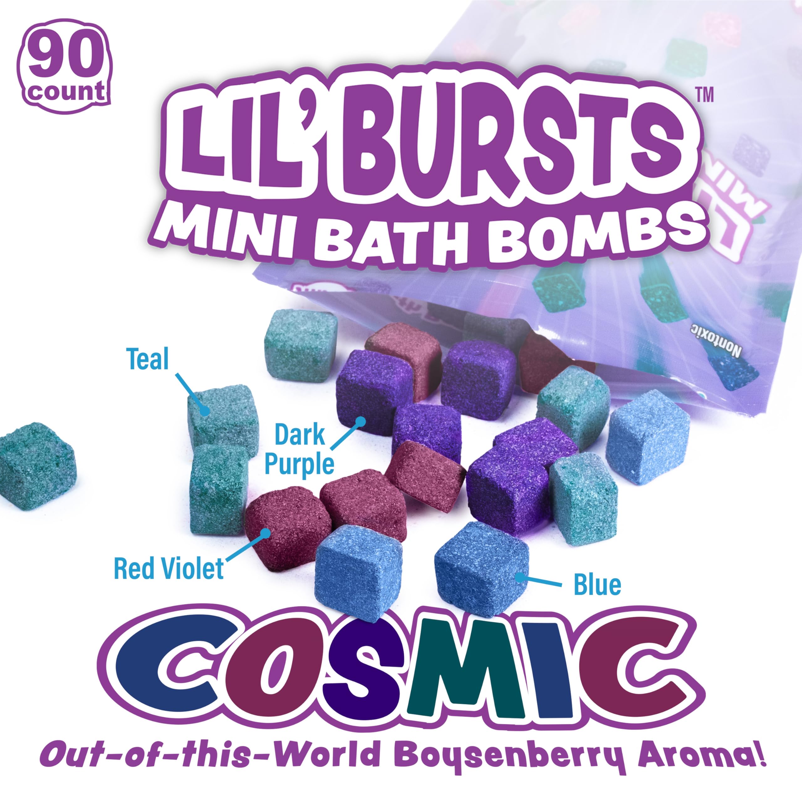 Tub Works Lil' Bursts cosmiques violet sombre: contrastes riches pour créer des décorations de bain.