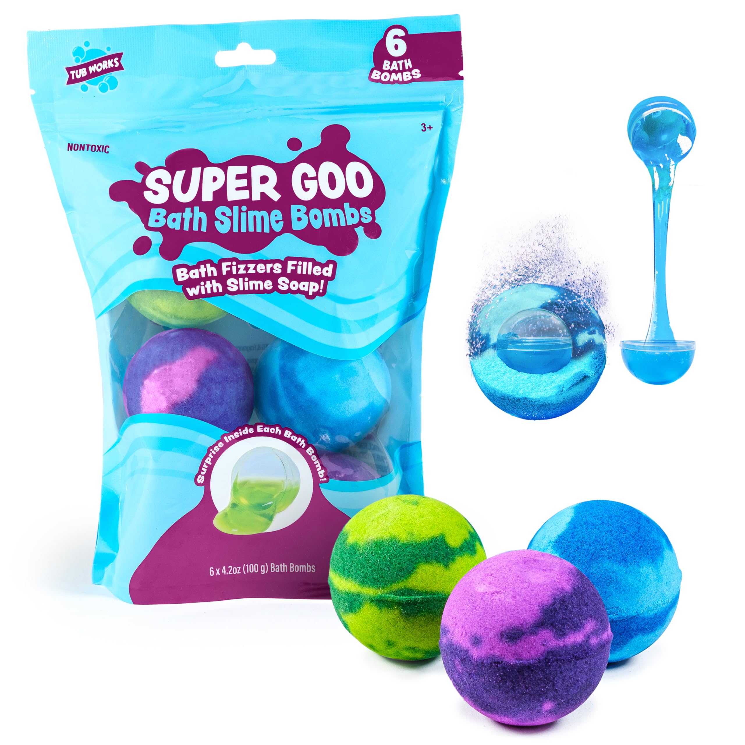 Tub Works slime soap squish revealed after popping the surprise bubble