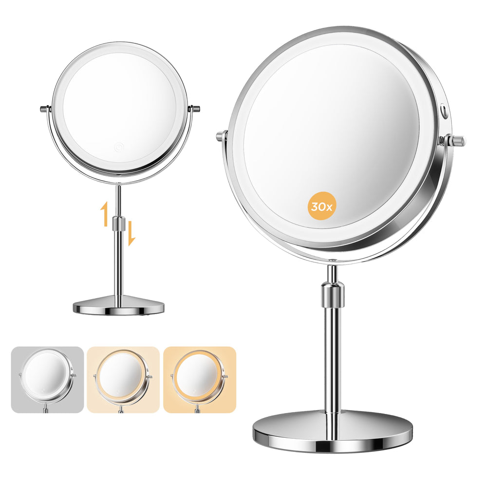 Miroir tubbede maquillage 1x-30x pour précision du maquillage