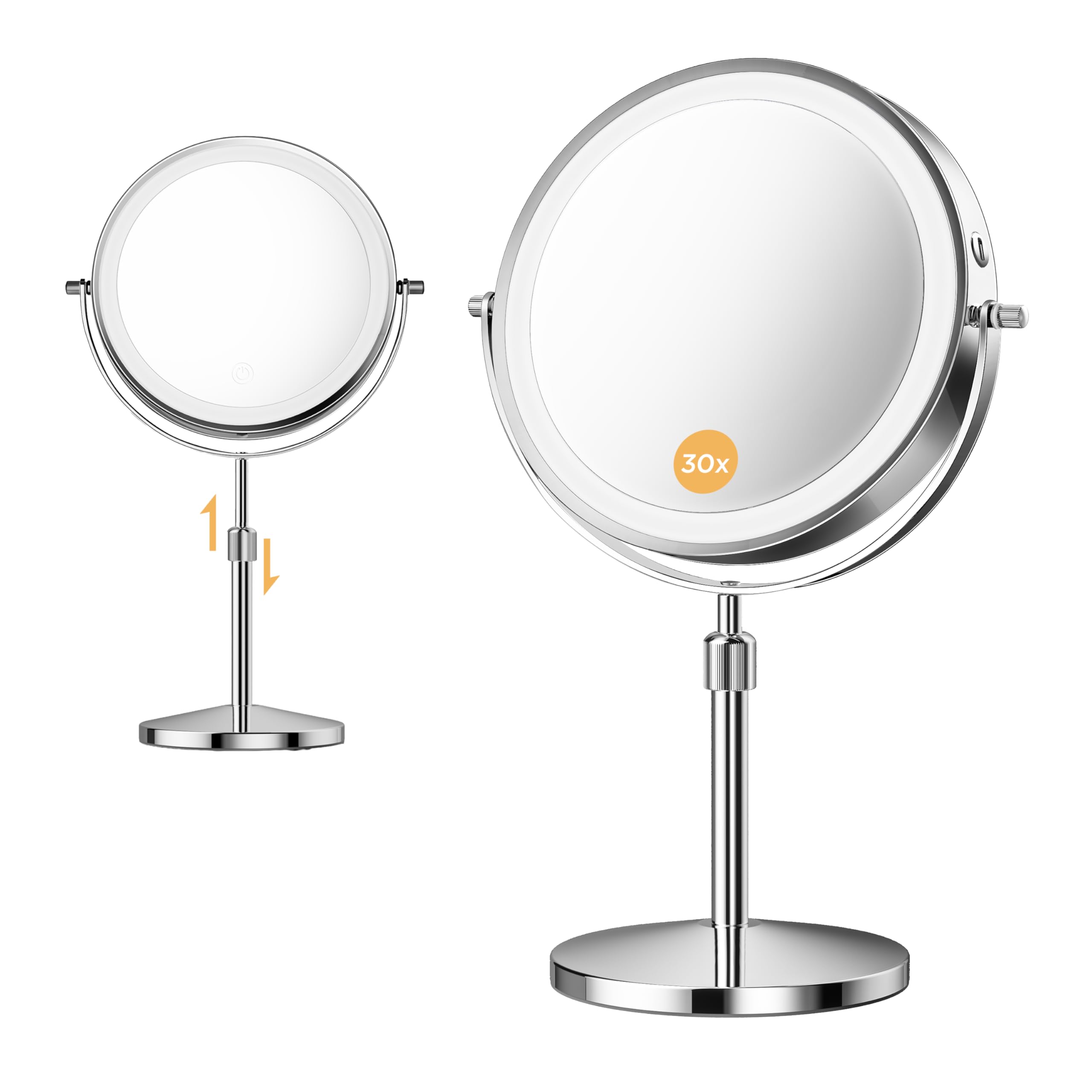 Miroir tubbede maquillage 9 pouces, surface claire pour un maquillage precis
