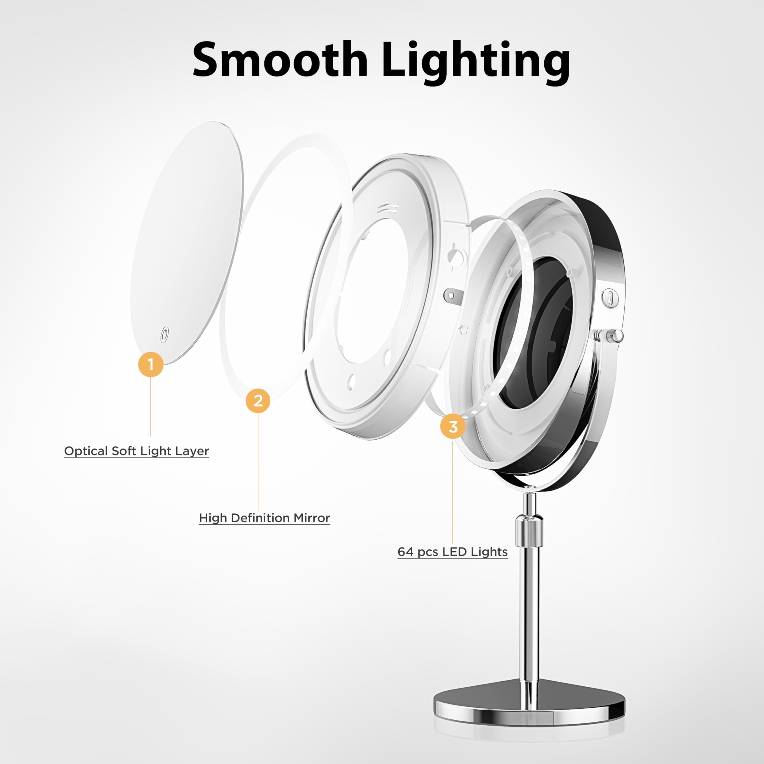 Miroir tubbede design élégant pour coiffeuse ou salle de bains