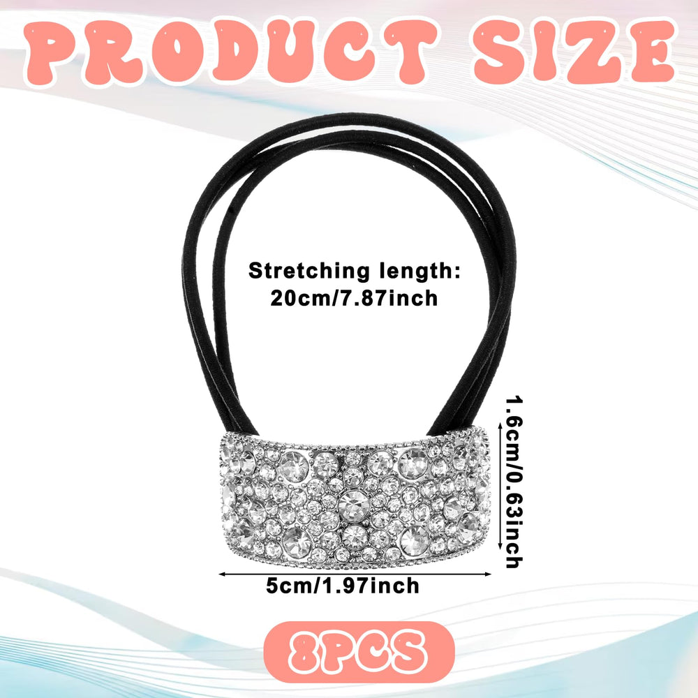 Tucnoeu bandeau cristal argent quotidien, maintien élégant sans glisser.