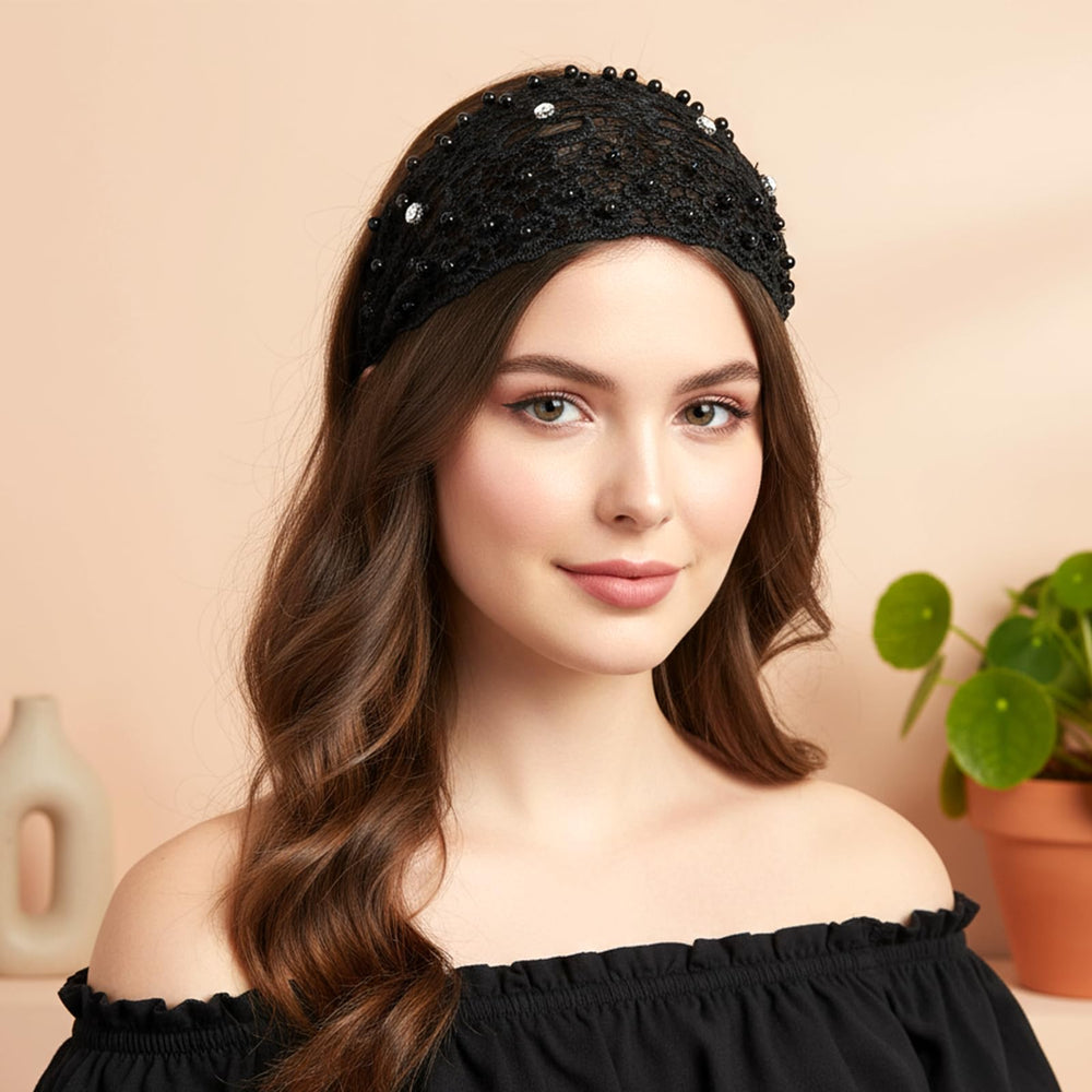 Tucnoeu bandeau floral avec perles, idéal pour une utilisation quotidienne.