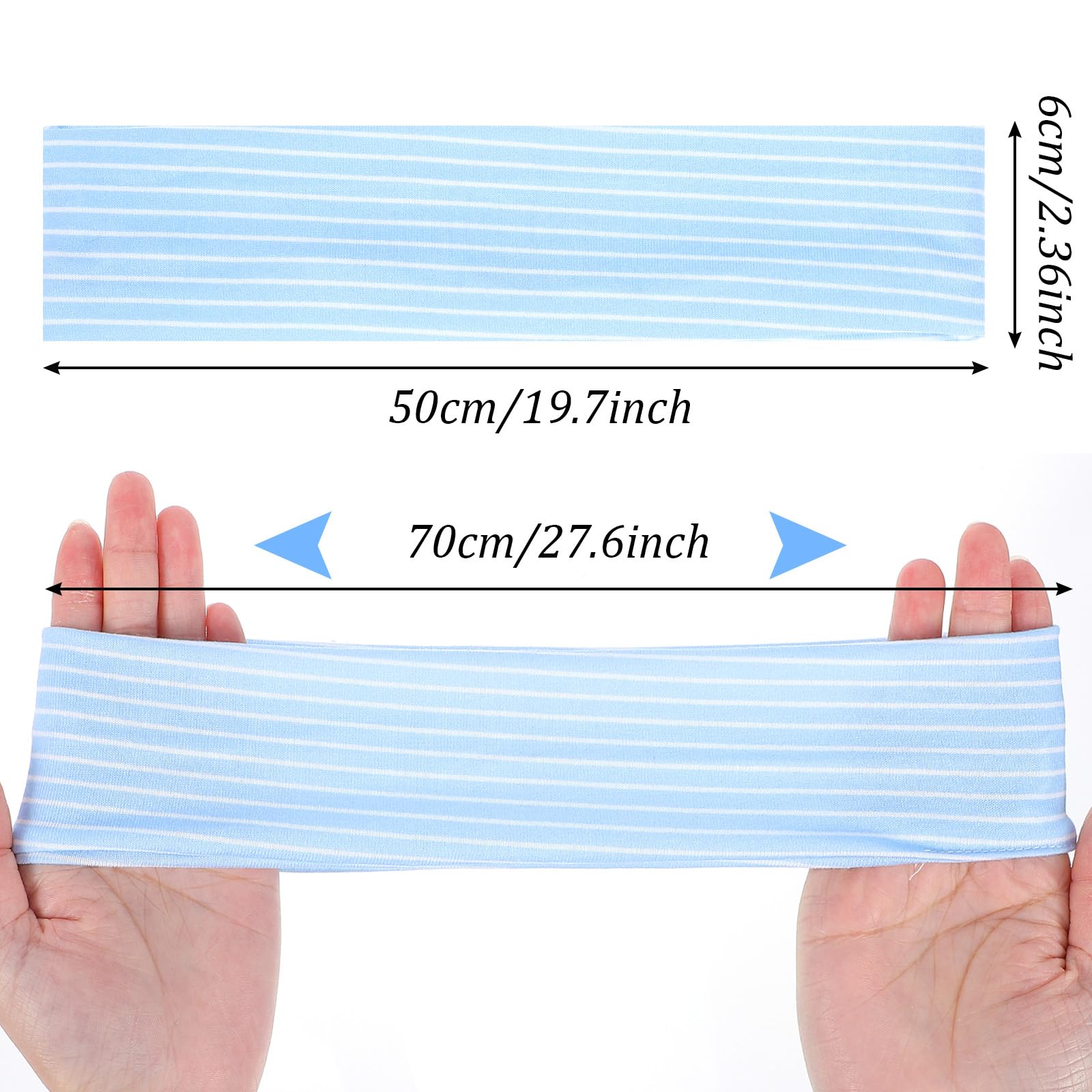 Bandeau Tucnoeu bleu rayé blanc, élégant et polyvalent.