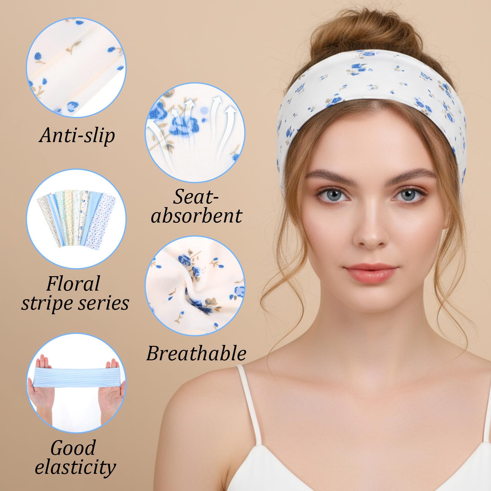 Bandeau Tucnoeu vert pastel doux et extensible pour tous les cheveux.