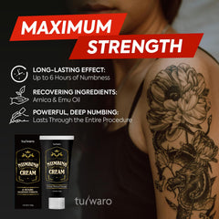 Tuiwaro Numbing Cream applied to skin for comfort during procedures