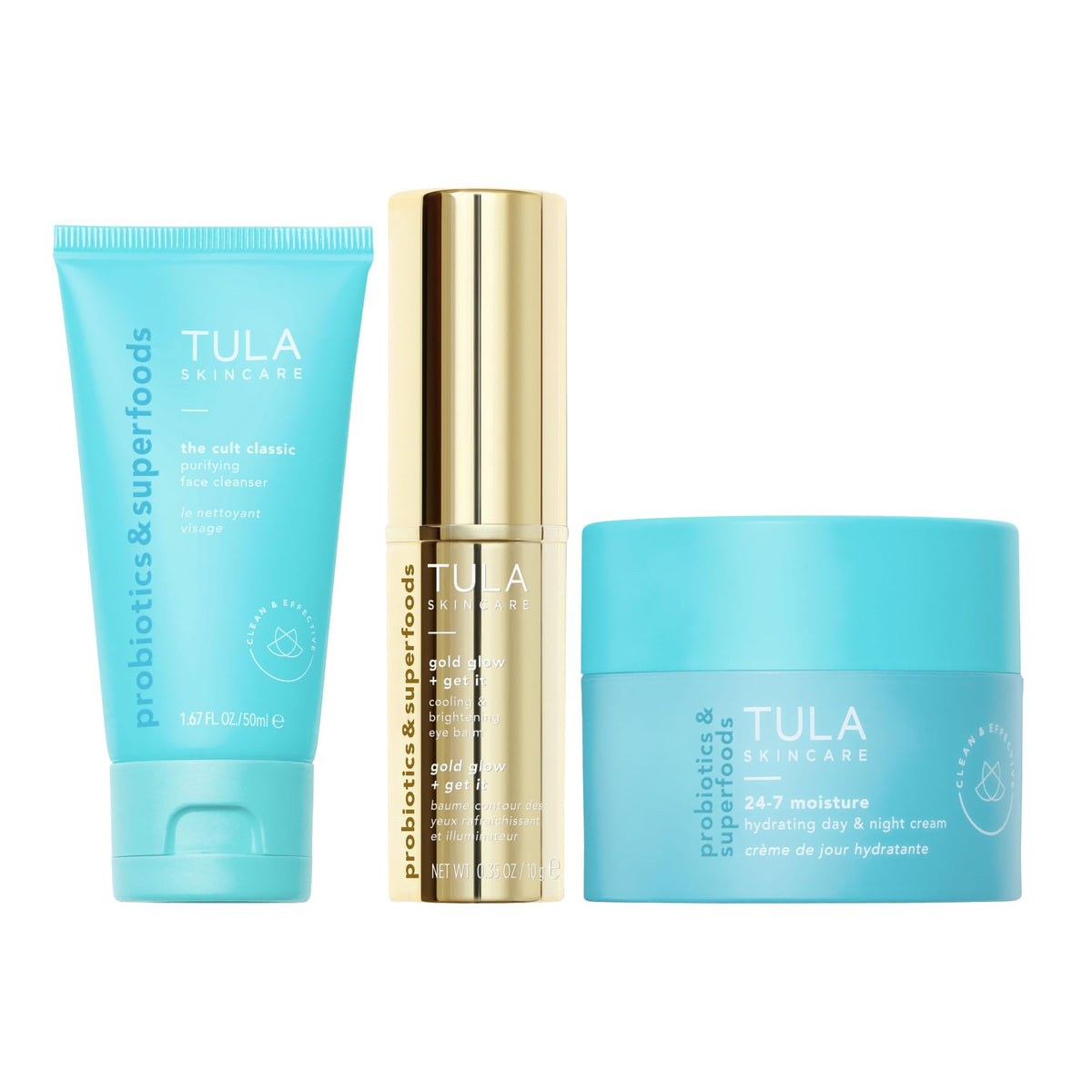 Baume pour les yeux doré TULA, éclat rapide en déplacement.