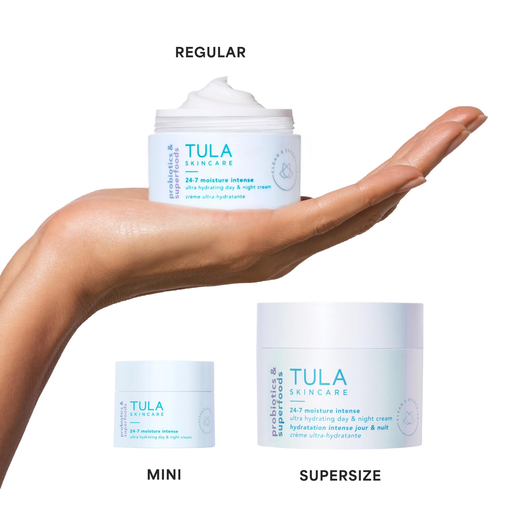 TULA probiotics and superfoods ingredients support an even-looking complexion.