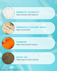Ingrédients TULA: probiotiques, prébiotiques, curcuma, thé blanc et myrtille.